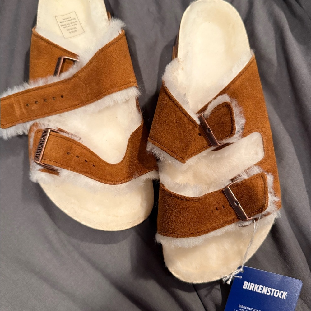 Birkenstock Tan Shearling Arizona